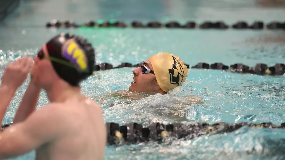 Courtesy of Steve Frommell / UWO Athletics -- Leo Ramirez-Gutierrez placed first in the 200-yard freestyle and second in the 100-yard freestyle against the Pointers on Friday night.