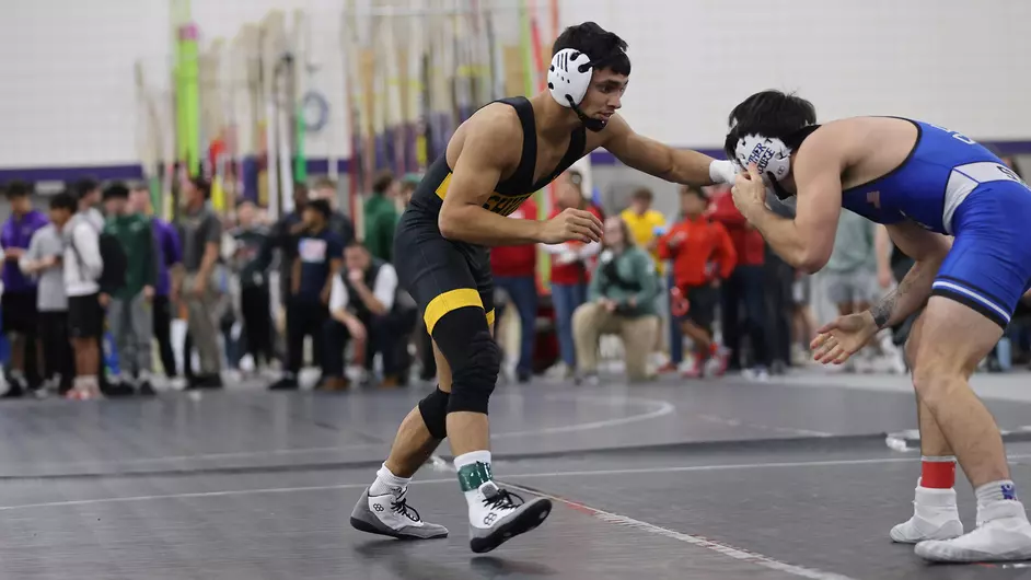 Courtesy of Steve Frommell / UWO Athletics -- Brody Toledo competes in a match earlier this season.