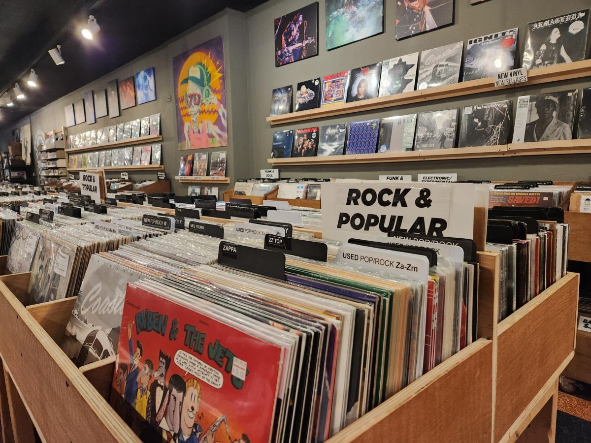 Vladyslav Plyaka / Advance-Titan -- Records line the wall and fill the crates inside of Eroding Winds Record Shop on Main Street in Oshkosh. Established in 2016, tariffs may impact the price of records in the store, like many products at other local businesses.