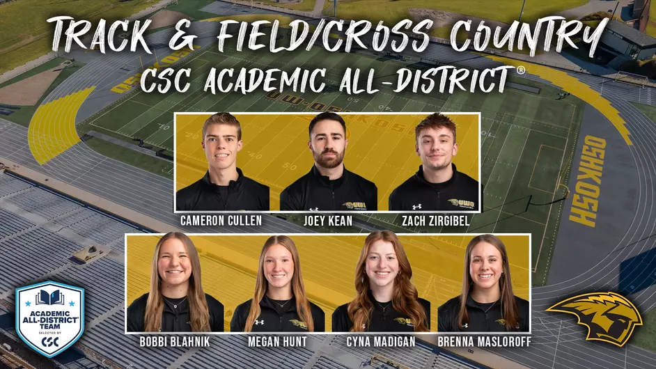 Courtesy of UWO Athletics -- The UW Oshkosh men’s and women’s track and field and cross country teams had seven athletes selected to the College Sports Communicators 2025 Academic All-District squads on June 25.