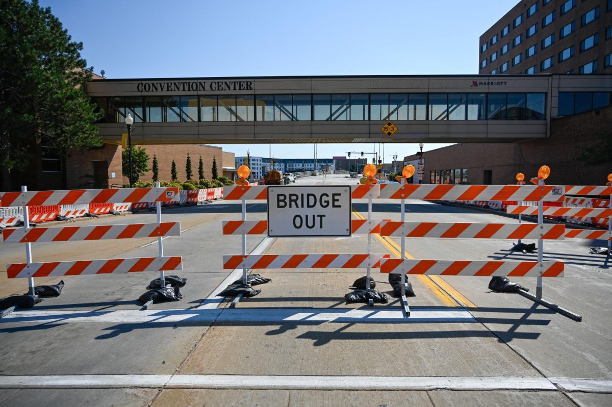 Jess Duch / Advance-Titan – Signs warn drivers that the North Main Street Bridge will remain closed until April 2026 as crews extend the lifespan of the structure.