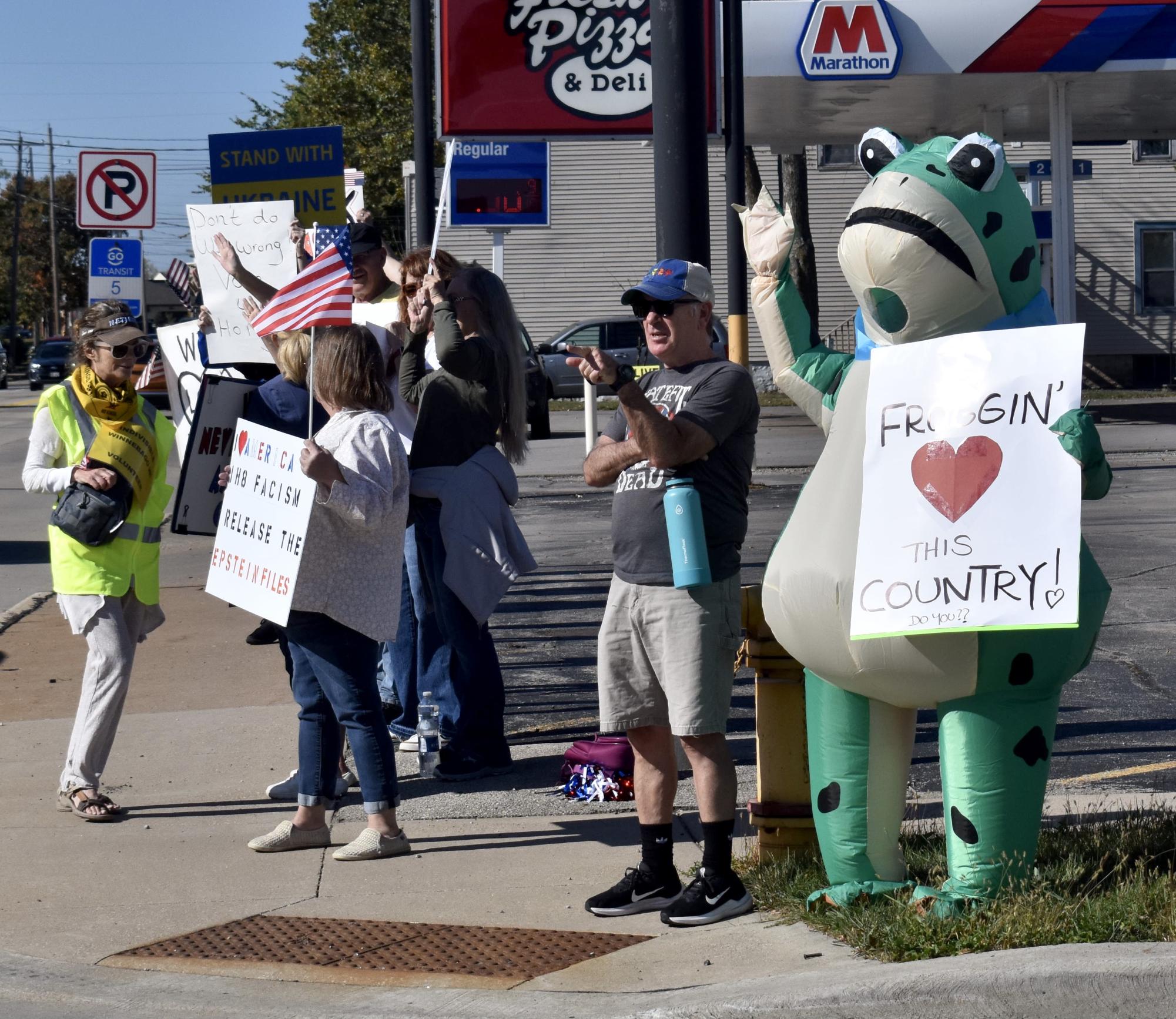 'No Kings' Protest at Rainbow Park in photos