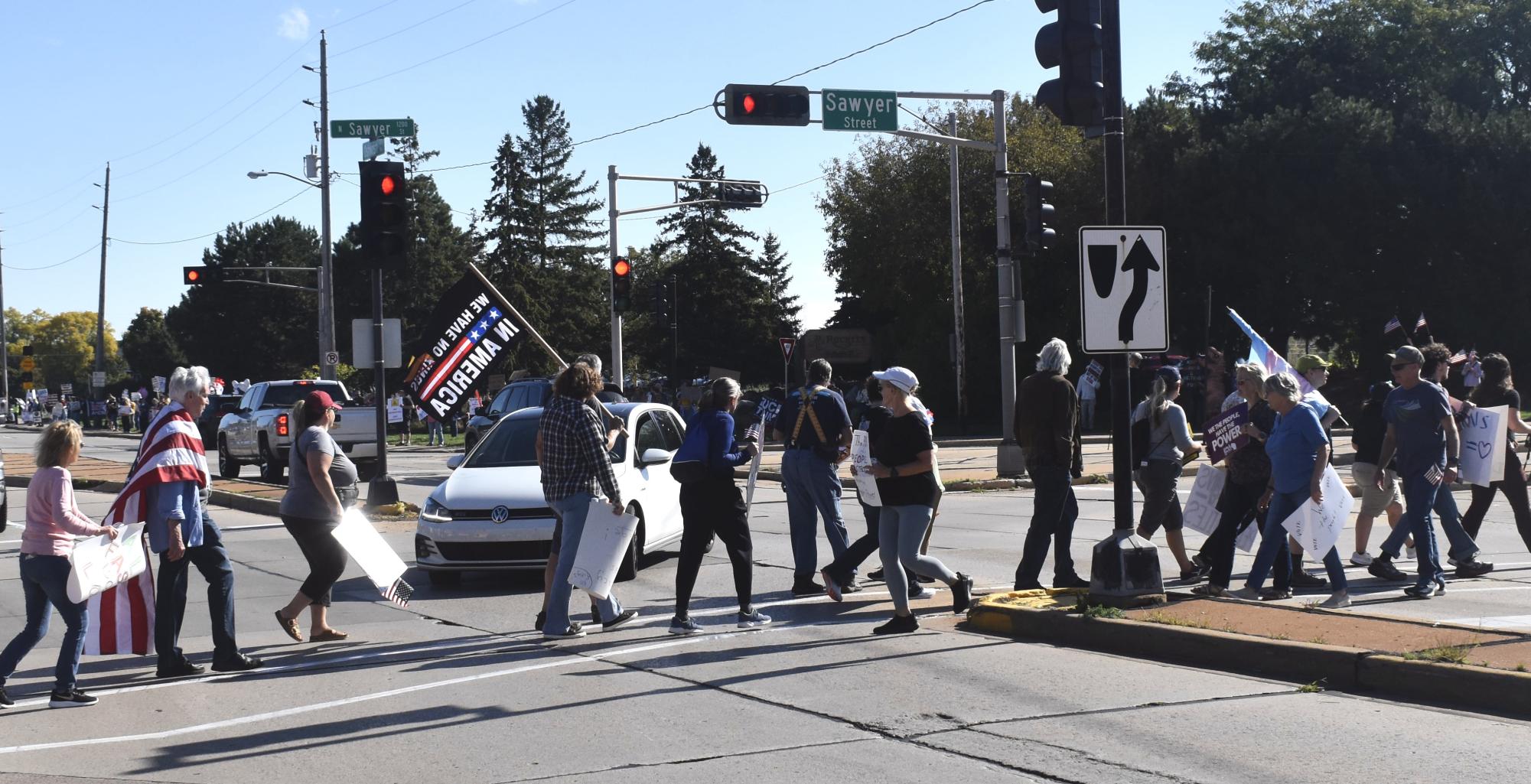 'No Kings' Protest at Rainbow Park in photos