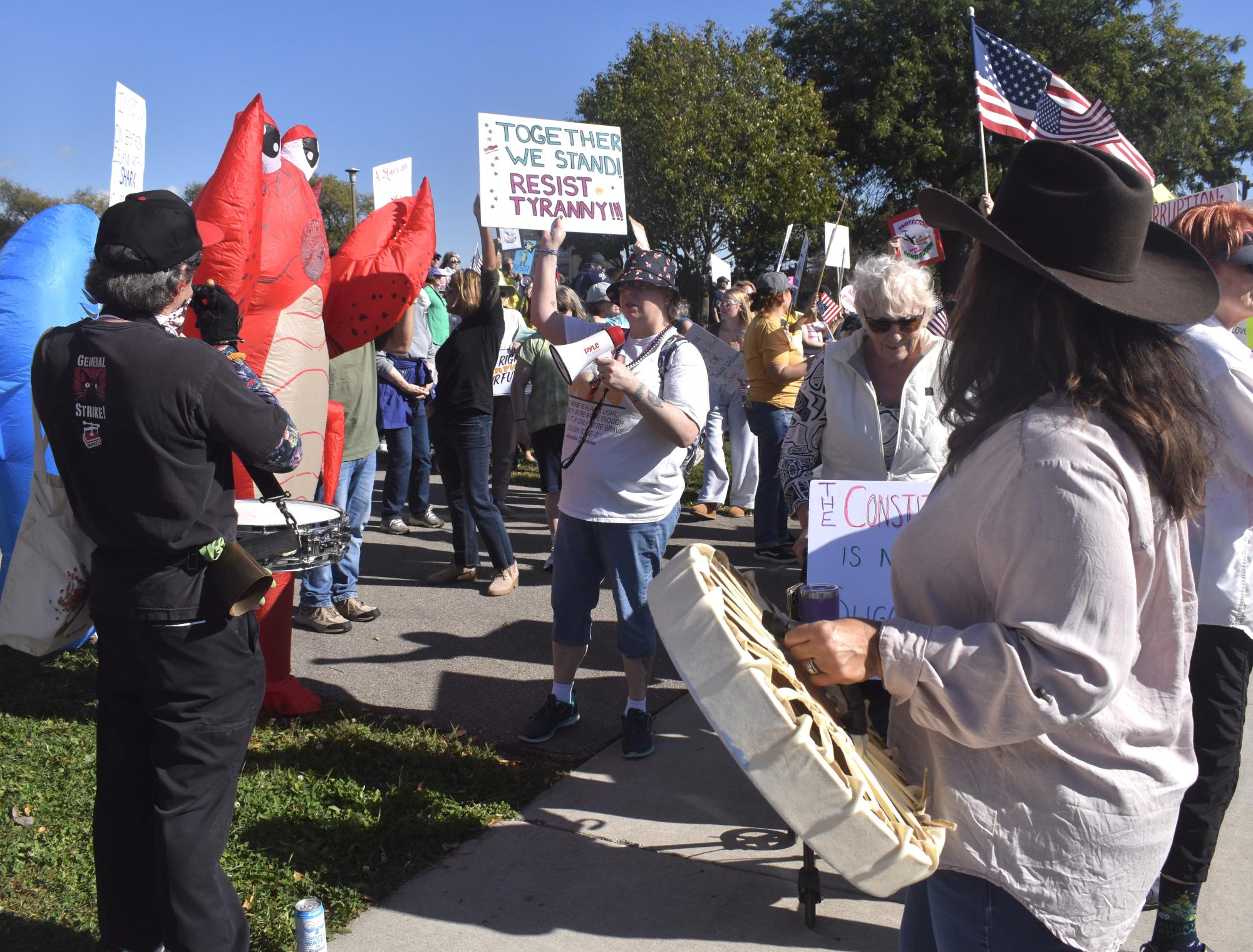 'No Kings' Protest at Rainbow Park in photos