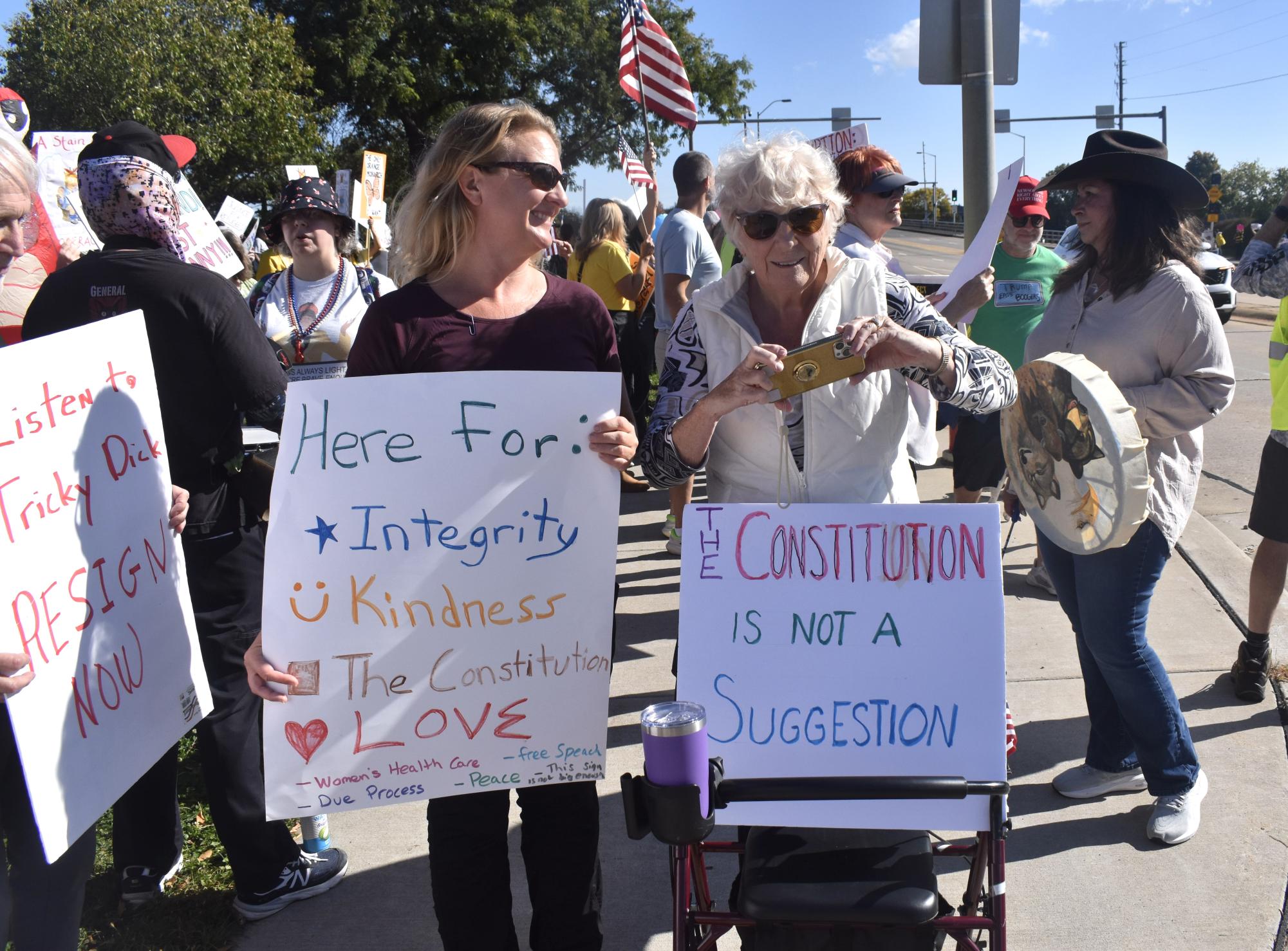 'No Kings' Protest at Rainbow Park in photos