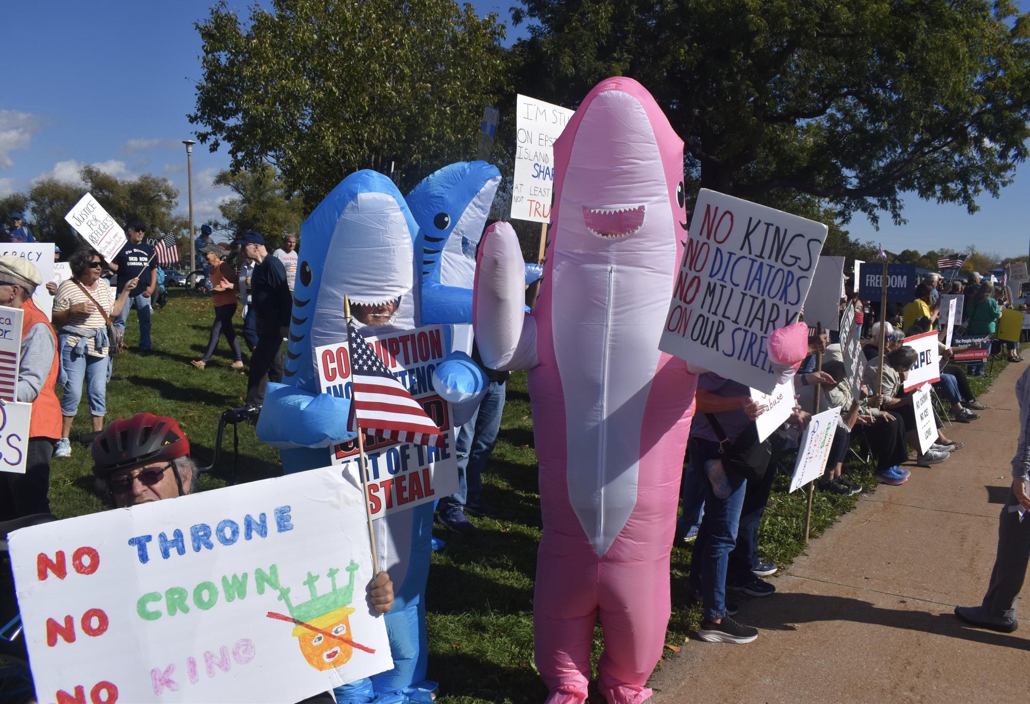 'No Kings' Protest at Rainbow Park in photos