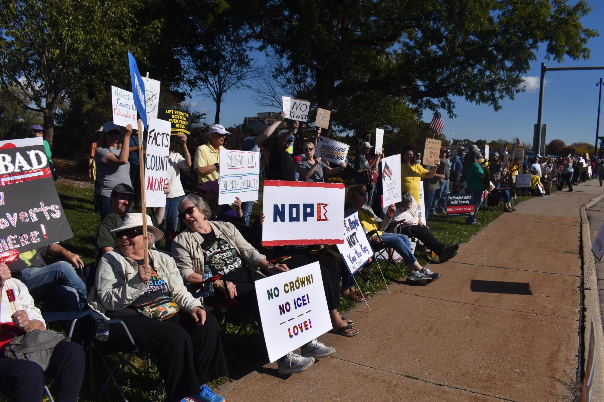 'No Kings' Protest at Rainbow Park in photos