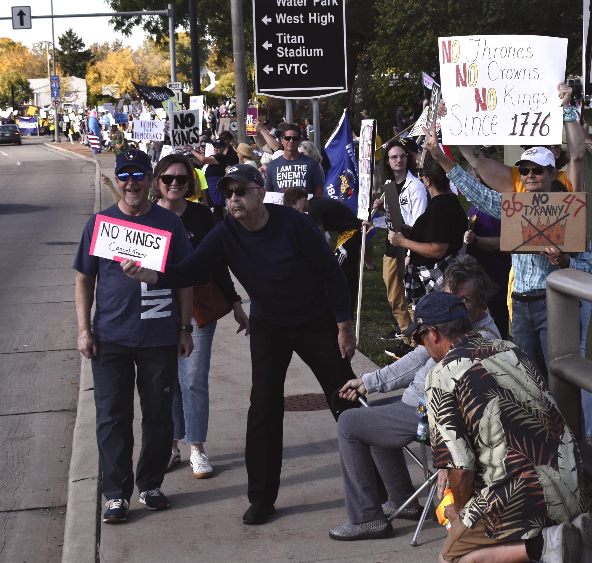'No Kings' Protest at Rainbow Park in photos