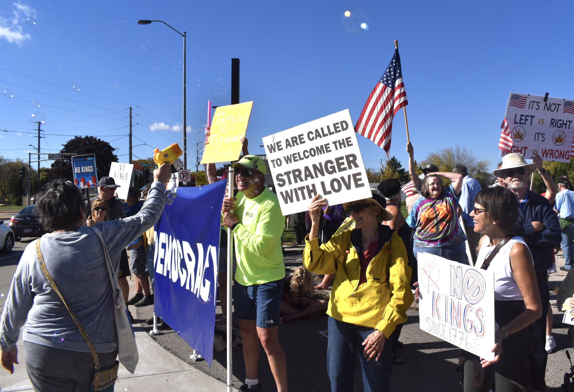 'No Kings' Protest at Rainbow Park in photos