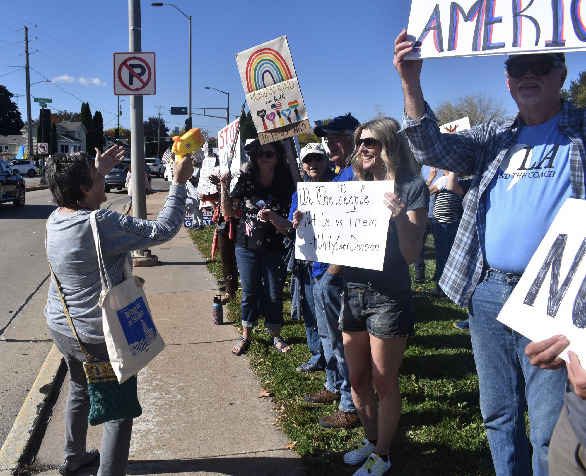 'No Kings' Protest at Rainbow Park in photos