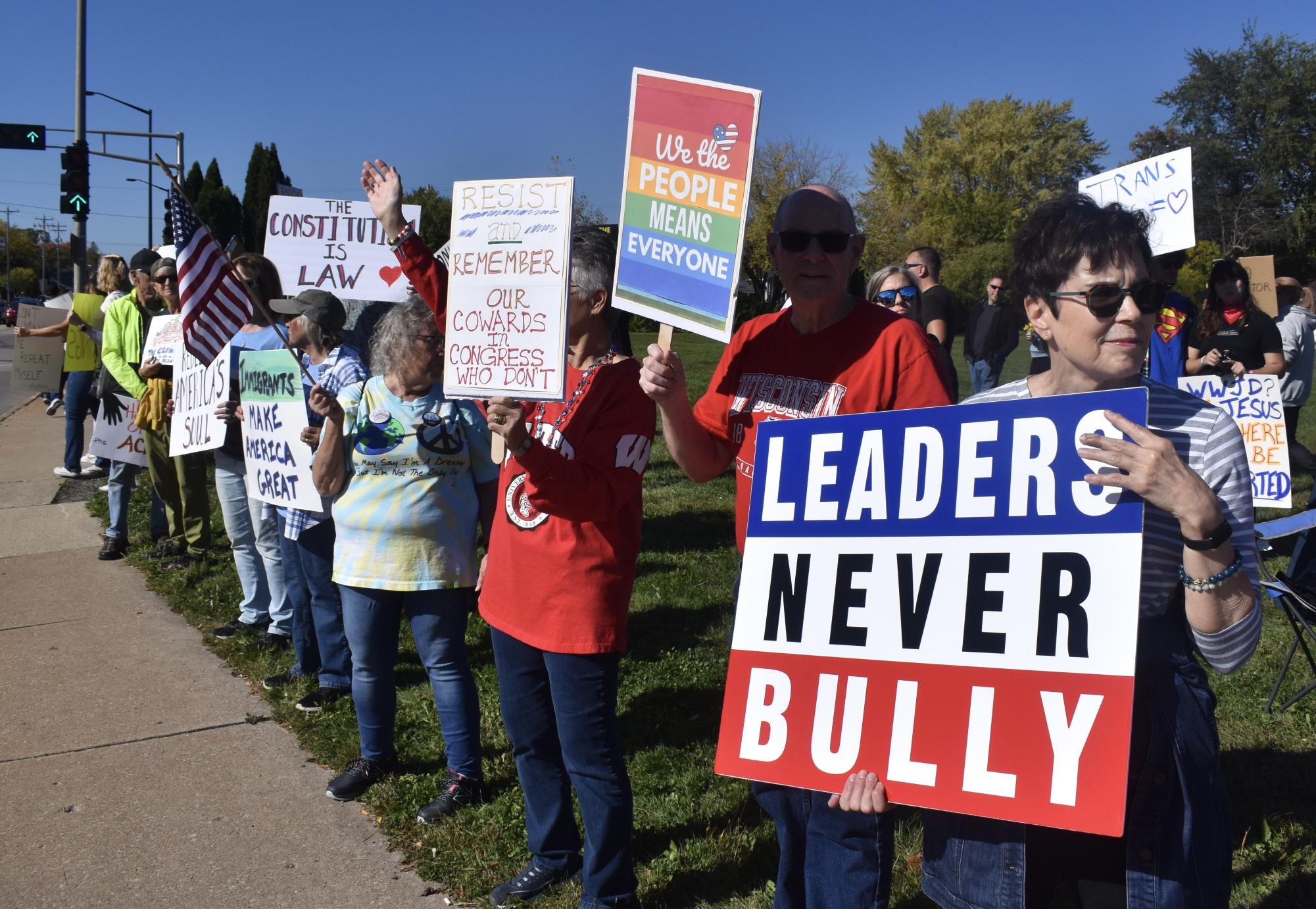 'No Kings' Protest at Rainbow Park in photos