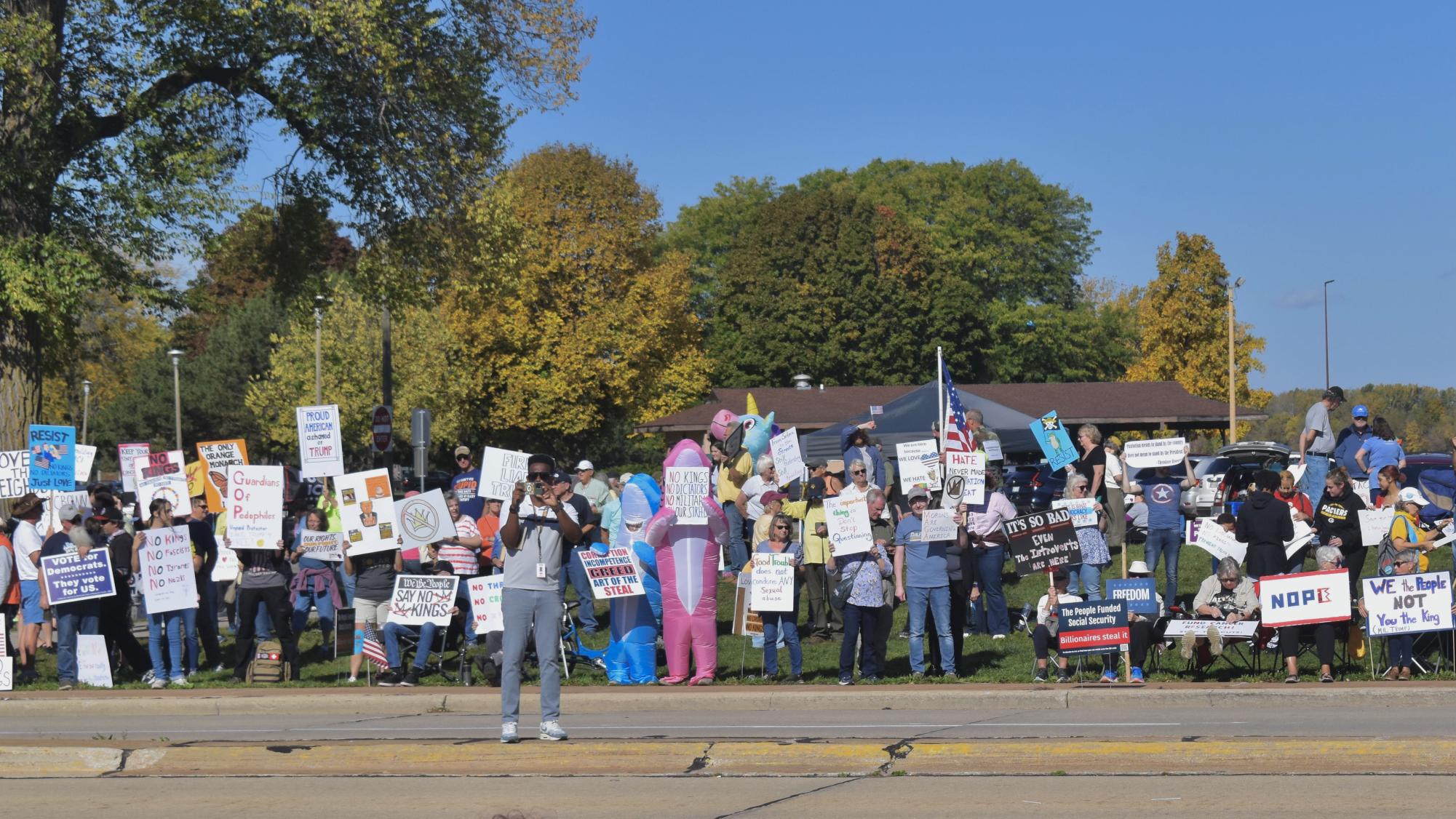 'No Kings' Protest at Rainbow Park in photos