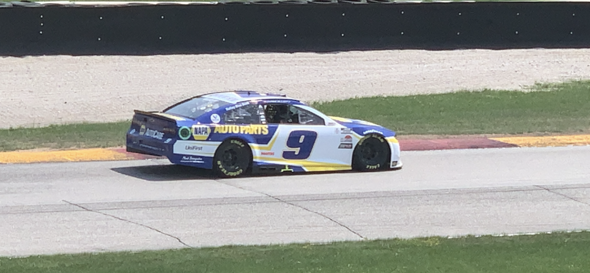 Nolan Andler / Advance-Titan – Chase Elliott, the winner of the 2021 Jockey Made In America 250 goes down a straightaway during the race at Road America in Elkhart Lake.