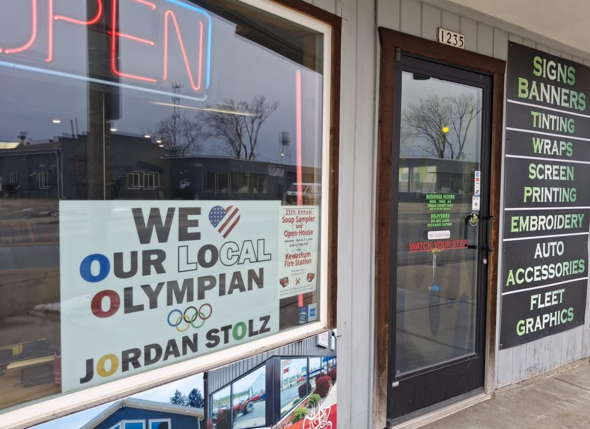 Courtesy of Suzanne Goeden -
A sign from a small business in Kewaskum shows the towns support for Stolz.
