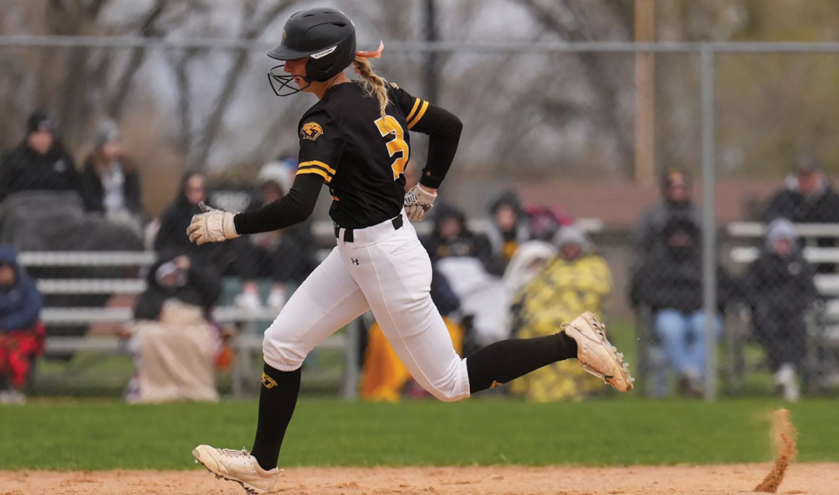 Courtesy of UWO Athletics --
Oshkosh’s Haylie Wittman rounds the bases in a game this year at UW-Oshkosh Softball Park.
