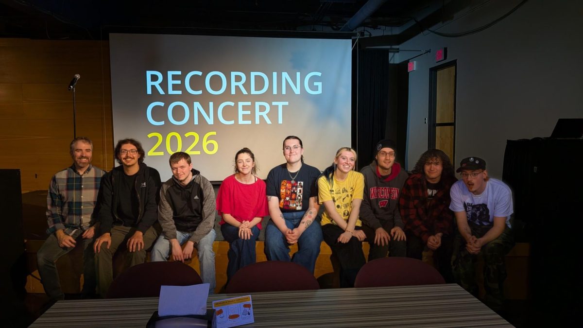 Courtesy of Professor Nathan Edwards - UW-Oshkosh students who participated in the 2026 recording concert pose for a photo.