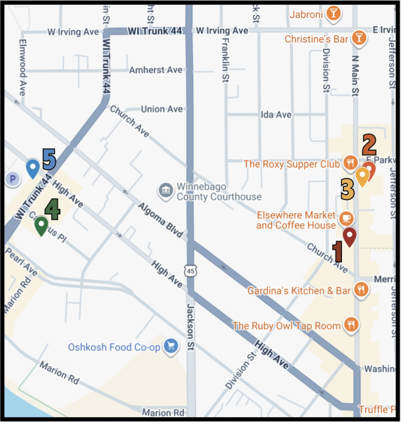 Cassidy Johnson / Advance-Titan - a map of all the must-go spots on pub crawl.