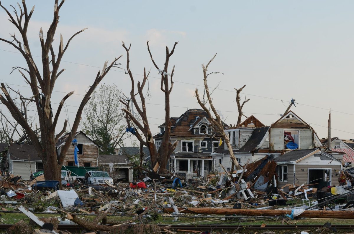 Vladyslav Plyaka / Advance-Titan --- Destroyed houses and cars, downed trees and power lines after a tornado touched down in Menasha on Monday, July 27, filling Third Street with debris.